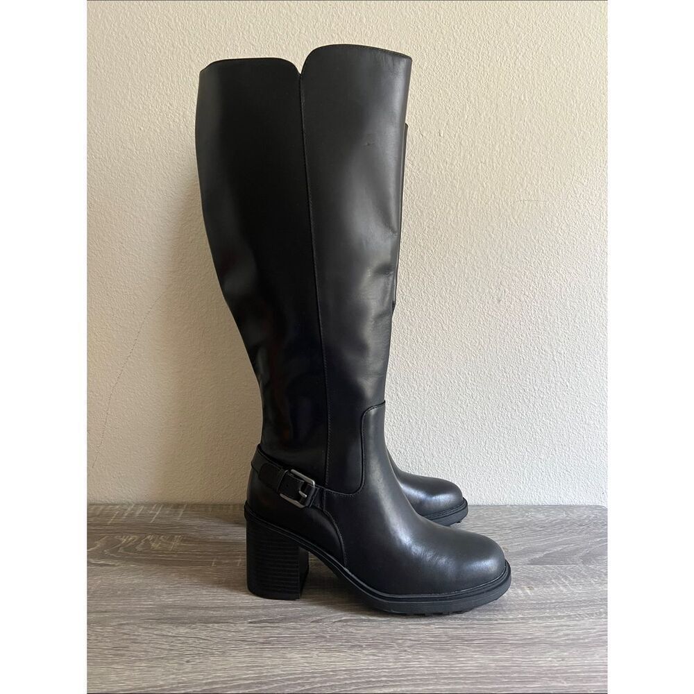 Vionic Trabuco Knee High Boots Women’s Black Leather Weatherproof Comfort 11WC